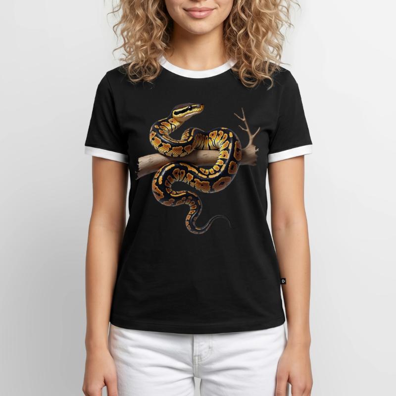 Roi Python Serpents Amoureux Terrarium Python T-shirt contrasté Homme