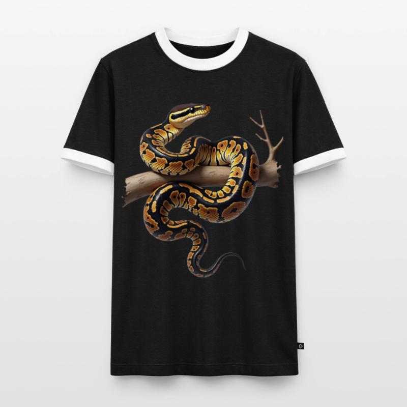 Königspython Schlangen Liebhaber Terrarium Python Männer Kontrast-T-Shirt