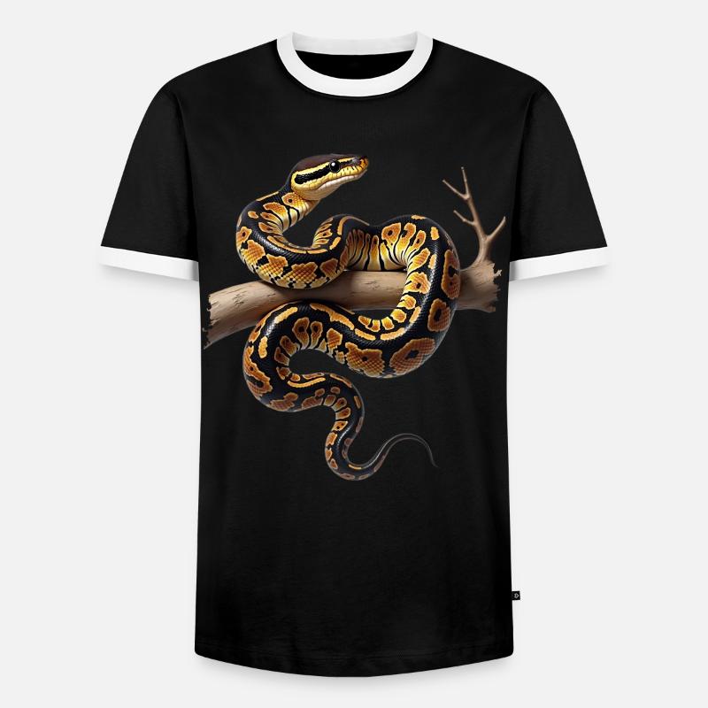 Königspython Schlangen Liebhaber Terrarium Python - Männer Kontrast-T-Shirt - Schwarz/Weiß