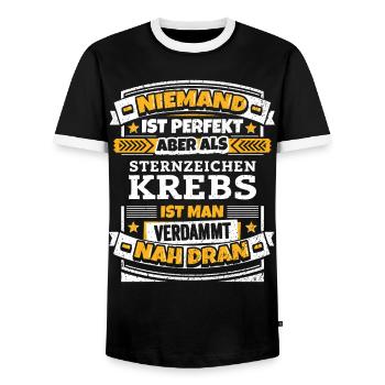 Lustiger Sternzeichen Krebs Spruch - Männer Kontrast-T-Shirt - Schwarz/Weiß - Vorne - AI Model Female 172 light (172cm) & AI Model Male 178 light (178cm)