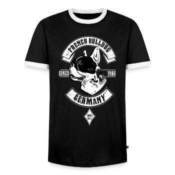 Bouledogue français Allemagne - T-shirt contrasté Homme - noir/blanc - Devant - AI Model Female 172 light (172cm) & AI Model Male 178 light (178cm)