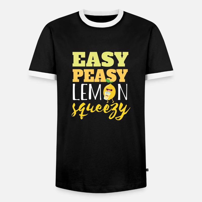 Easy Peasy Lemon Squeezy - Männer Kontrast-T-Shirt - Schwarz/Weiß