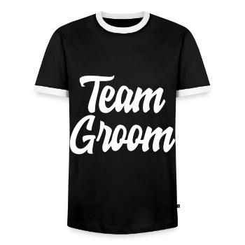 Marié cadeau sympa cadeau cool - T-shirt contrasté Homme - noir/blanc - Devant - AI Model Female 172 light (172cm) & AI Model Male 178 light (178cm)