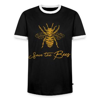 Rettet die Bienen - Imker Geschenk - Männer Kontrast-T-Shirt - Schwarz/Weiß - Vorne - AI Model Female 172 light (172cm) & AI Model Male 178 light (178cm)