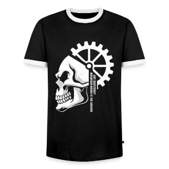 Mountainbike - Männer Kontrast-T-Shirt - Schwarz/Weiß - Vorne - AI Model Female 172 light (172cm) & AI Model Male 178 light (178cm)