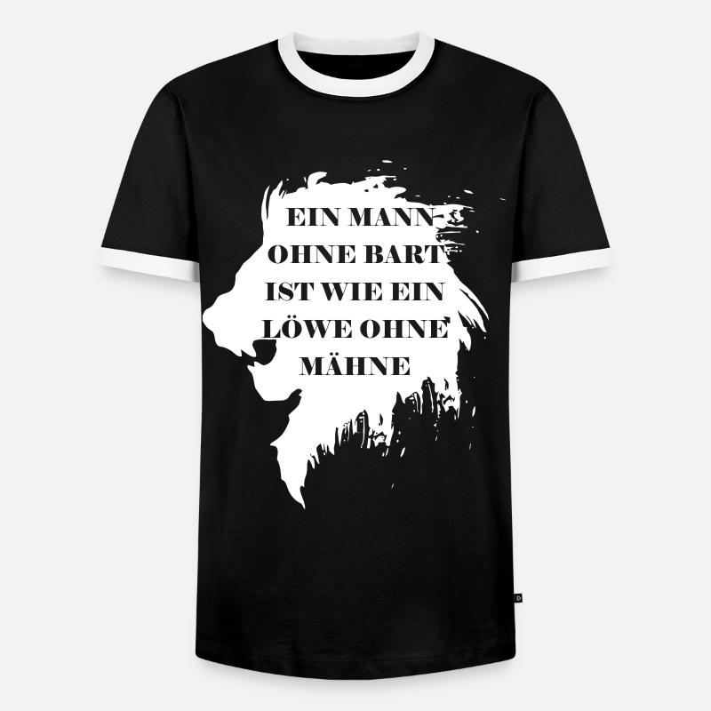 A man without a beard is like a lion without a mane - Men's Ringer Shirt - black/white