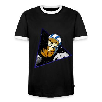 Otter Weltraum Astronaut Planet Geschenk Weltraum - Männer Kontrast-T-Shirt - Schwarz/Weiß - Vorne - AI Model Female 172 light (172cm) & AI Model Male 178 light (178cm)