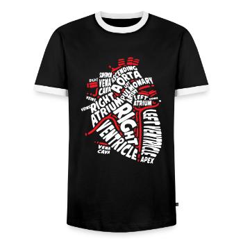 Herz Anatomie Cardologie Krankenschwester Geschenk - Männer Kontrast-T-Shirt - Schwarz/Weiß - Vorne - AI Model Female 172 light (172cm) & AI Model Male 178 light (178cm)