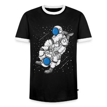 Astronaut Jiu Jitsu Martial Arts MMA Gift - Men's Ringer Shirt - black/white - Front - AI Model Female 172 light (172cm) & AI Model Male 178 light (178cm)
