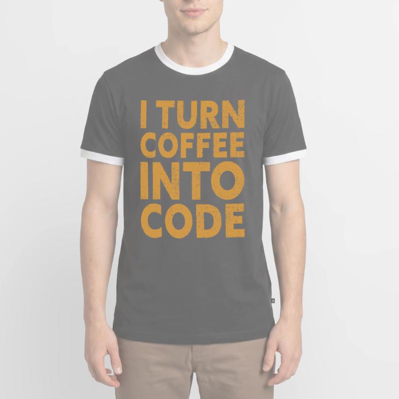 I Turn Coffee Into Code - Programmer Software T-shirt contrasté Homme