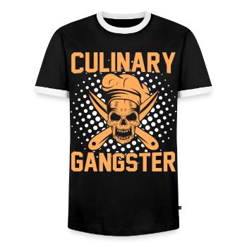 Culinary Gangster Chef Cooking Kitchen Cook - Männer Kontrast-T-Shirt - Schwarz/Weiß - Vorne - AI Model Female 172 light (172cm) & AI Model Male 178 light (178cm)