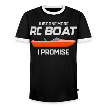 Rc Boat Racing Electric Powerboat Speedboat Race - Men's Ringer Shirt - black/white - Front - AI Model Female 172 light (172cm) & AI Model Male 178 light (178cm)