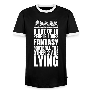 Lustiger Fantasie-Fußball-Meister - Männer Kontrast-T-Shirt - Schwarz/Weiß - Vorne - AI Model Female 172 light (172cm) & AI Model Male 178 light (178cm)