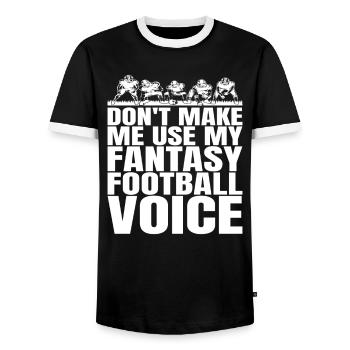 Lustiger wütender Fantasy-Fußball - Männer Kontrast-T-Shirt - Schwarz/Weiß - Vorne - AI Model Female 172 light (172cm) & AI Model Male 178 light (178cm)