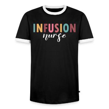 Infusion Nurse Life - T-shirt contrasté Homme - noir/blanc - Devant - AI Model Female 172 light (172cm) & AI Model Male 178 light (178cm)