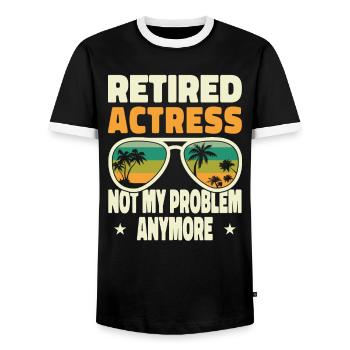 Retired Men Retired Actress Not My Problem Anymore - Männer Kontrast-T-Shirt - Schwarz/Weiß - Vorne - AI Model Female 172 light (172cm) & AI Model Male 178 light (178cm)