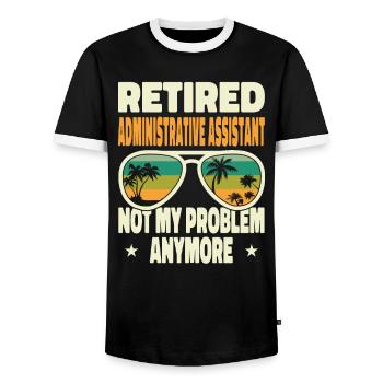 Retired Men Retired Administrative Assistant Not - Männer Kontrast-T-Shirt - Schwarz/Weiß - Vorne - AI Model Female 172 light (172cm) & AI Model Male 178 light (178cm)