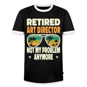 Retired Men Retired Art Director Not My Problem - Männer Kontrast-T-Shirt - Schwarz/Weiß - Vorne - AI Model Female 172 light (172cm) & AI Model Male 178 light (178cm)