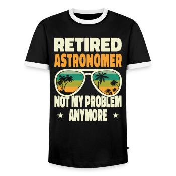 Retired Men Retired Astronomer Not My Problem - Männer Kontrast-T-Shirt - Schwarz/Weiß - Vorne - AI Model Female 172 light (172cm) & AI Model Male 178 light (178cm)