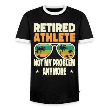 Retired Men Retired Athlete Not My Problem Anymore - Männer Kontrast-T-Shirt - Schwarz/Weiß - Vorne - AI Model Female 172 light (172cm) & AI Model Male 178 light (178cm)