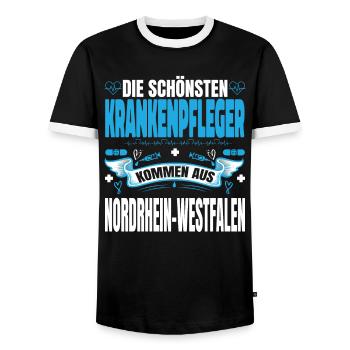 Die Schönsten Krankenpfleger Kommen Aus - Männer Kontrast-T-Shirt - Schwarz/Weiß - Vorne - AI Model Female 172 light (172cm) & AI Model Male 178 light (178cm)
