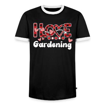 J'aime le jardinage Les filles jardinent - T-shirt contrasté Homme - noir/blanc - Devant - AI Model Female 172 light (172cm) & AI Model Male 178 light (178cm)