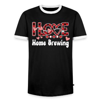 I Love Home Brewing Girls Home Brewing - Men's Ringer Shirt - black/white - Front - AI Model Female 172 light (172cm) & AI Model Male 178 light (178cm)