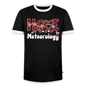 J'aime la météorologie Filles Météorologie - T-shirt contrasté Homme - noir/blanc - Devant - AI Model Female 172 light (172cm) & AI Model Male 178 light (178cm)