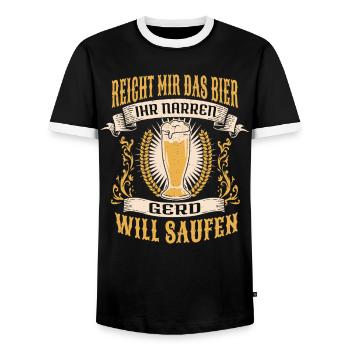 Reicht Mir Das Bier Gerd Saufen Namen - Männer Kontrast-T-Shirt - Schwarz/Weiß - Vorne - AI Model Female 172 light (172cm) & AI Model Male 178 light (178cm)