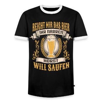 Reicht Mir Das Bier Horst Saufen Namen - Männer Kontrast-T-Shirt - Schwarz/Weiß - Vorne - AI Model Female 172 light (172cm) & AI Model Male 178 light (178cm)