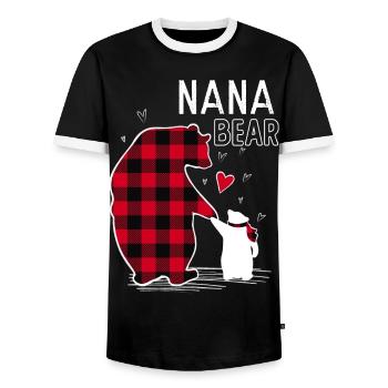 Nana Ours - T-shirt contrasté Homme - noir/blanc - Devant - AI Model Female 172 light (172cm) & AI Model Male 178 light (178cm)