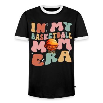 In My Basketball Mom Era - Basketball féminin mignon - T-shirt contrasté Homme - noir/blanc - Devant - AI Model Female 172 light (172cm) & AI Model Male 178 light (178cm)