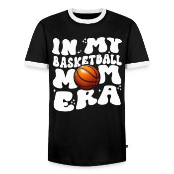 In My Basketball Mom Era - Basketball féminin mignon - T-shirt contrasté Homme - noir/blanc - Devant - AI Model Female 172 light (172cm) & AI Model Male 178 light (178cm)