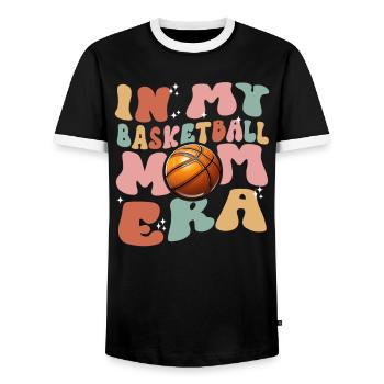 In My Basketball Mom Era - Basketball féminin mignon - T-shirt contrasté Homme - noir/blanc - Devant - AI Model Female 172 light (172cm) & AI Model Male 178 light (178cm)