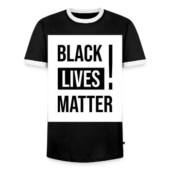 Black Lives Matter Shirt Gift - Männer Kontrast-T-Shirt - Schwarz/Weiß - Vorne - AI Model Female 172 light (172cm) & AI Model Male 178 light (178cm)