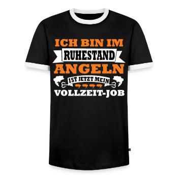Je suis à la retraite Pêche Travail à temps plein Drôle - T-shirt contrasté Homme - noir/blanc - Devant - AI Model Female 172 light (172cm) & AI Model Male 178 light (178cm)