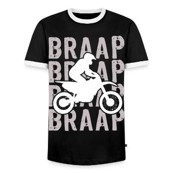 Motocross MX Supercross Enduro Dirt Bike - T-shirt contrasté Homme - noir/blanc - Devant - AI Model Female 172 light (172cm) & AI Model Male 178 light (178cm)
