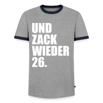 Et Zack Again 26 fléchettes amusantes - T-shirt contrasté Homme - gris/marine  - Devant - AI Model Female 172 light (172cm) & AI Model Male 178 light (178cm)
