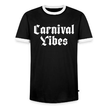 Carnival Vibes - Men's Ringer Shirt - black/white - Front - AI Model Female 172 light (172cm) & AI Model Male 178 light (178cm)