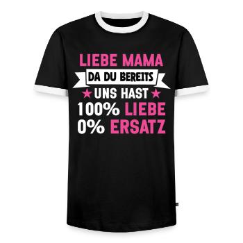 Liebe Mama 100% Liebe Frauentag - Männer Kontrast-T-Shirt - Schwarz/Weiß - Vorne - AI Model Female 172 light (172cm) & AI Model Male 178 light (178cm)