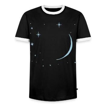 Etoiles Lune - T-shirt contrasté Homme - noir/blanc - Devant - AI Model Female 172 light (172cm) & AI Model Male 178 light (178cm)