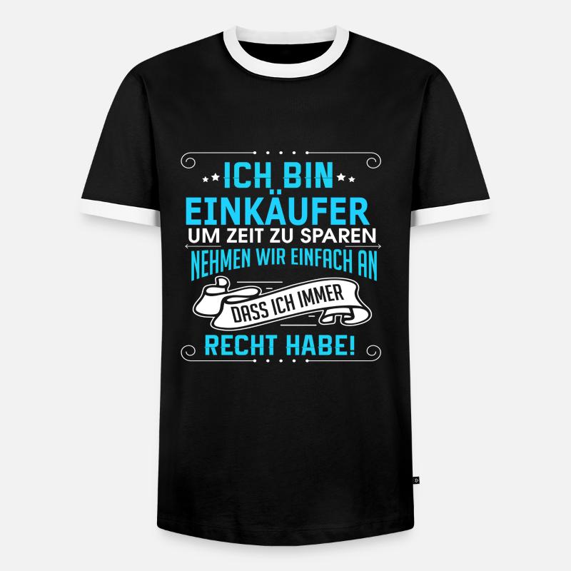 EINKÄUFER - Männer Kontrast-T-Shirt - Schwarz/Weiß