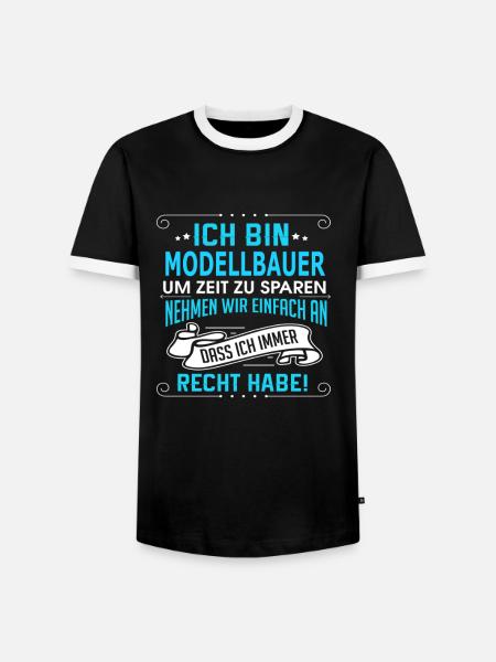 MODELLBAUER - Männer Kontrast-T-Shirt - Schwarz/Weiß