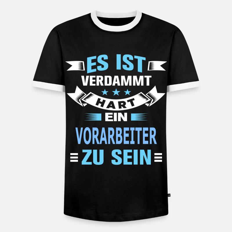 VORARBEITER - Männer Kontrast-T-Shirt - Schwarz/Weiß