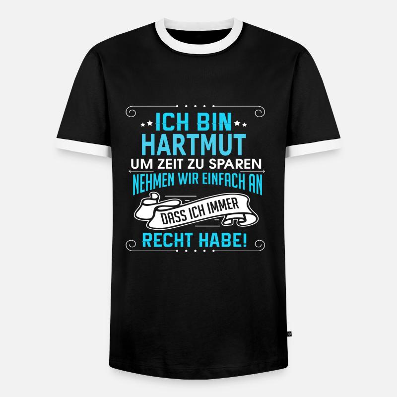 HARTMUT - Männer Kontrast-T-Shirt - Schwarz/Weiß