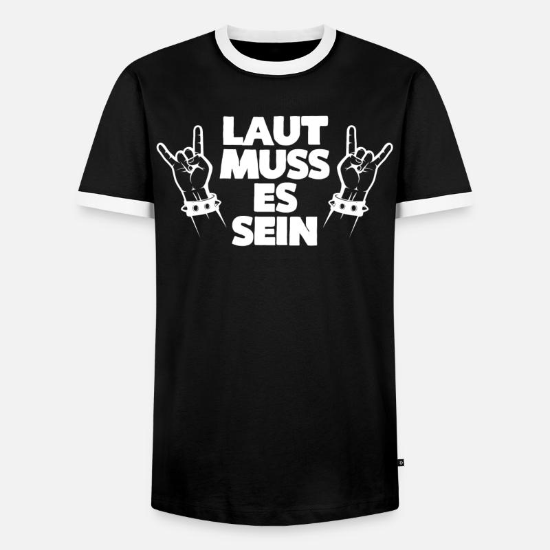 LAUT MUSS ES SEIN - Männer Kontrast-T-Shirt - Schwarz/Weiß