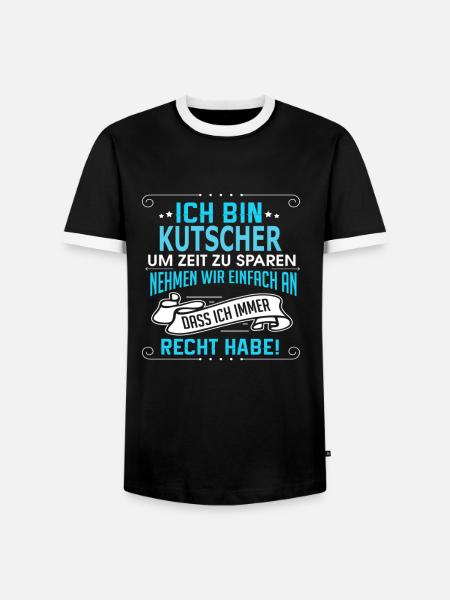 KUTSCHER - Männer Kontrast-T-Shirt - Schwarz/Weiß