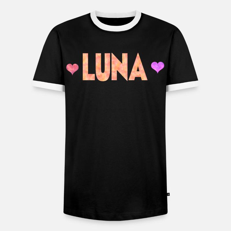 Luna - Männer Kontrast-T-Shirt - Schwarz/Weiß