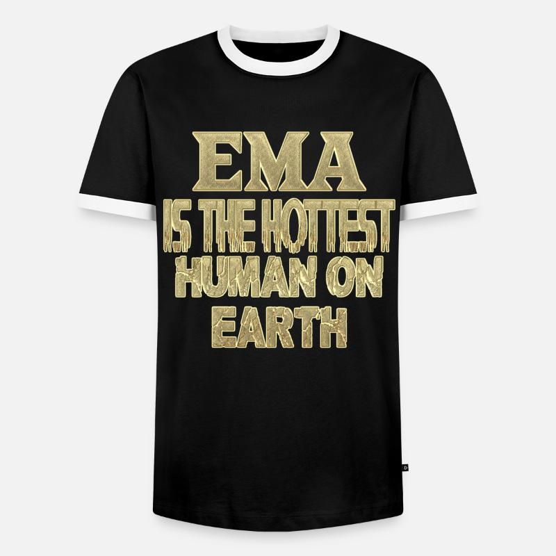 Ema - Men's Ringer Shirt - black/white