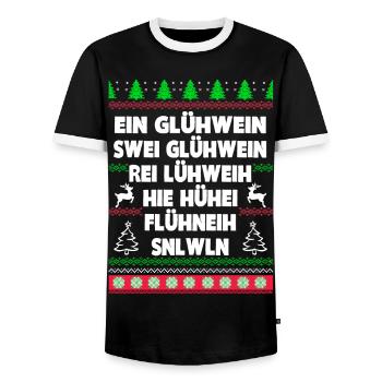 Glühwein - Männer Kontrast-T-Shirt - Schwarz/Weiß - Vorne - AI Model Female 172 light (172cm) & AI Model Male 178 light (178cm)